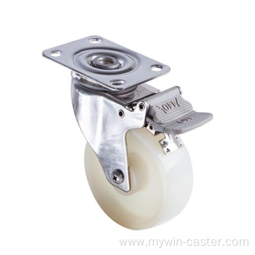 4 inch Stainless steel bracket PT medium duty casters with brakes